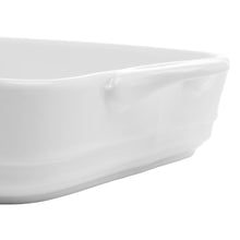 Charger l&#39;image dans la galerie, Ustensiles de Cuisson Rectangulaires en Porcelaine Blanche 33x18x5cm
