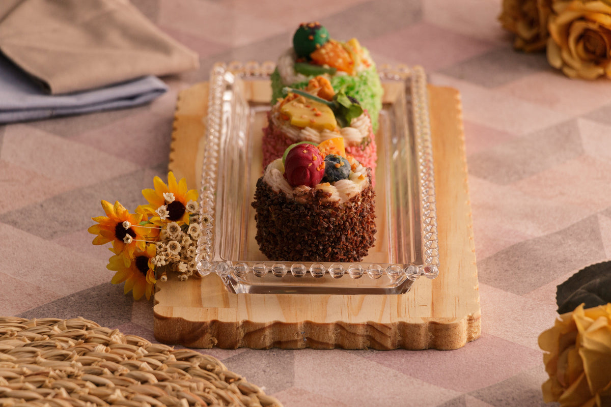 Crystal pearl serving plate 30x12x3cm..