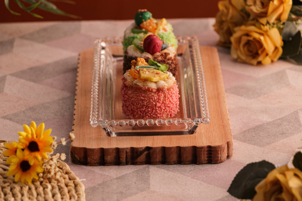 Crystal pearl serving plate 30x12x3cm..