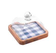 Load image into Gallery viewer, Wooden Cheese Platter with Glass Cover 24x24x15cm
