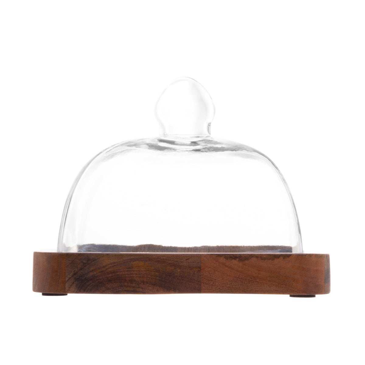 Wooden Cheese Platter with Glass Cover 24x24x15cm.