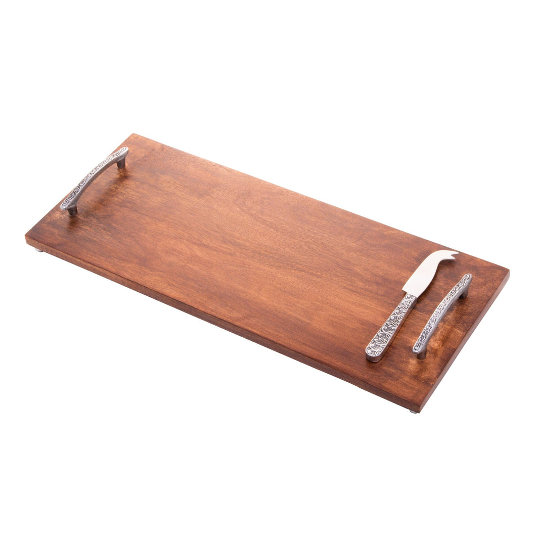 Planche rectangulaire en bois avec poignées 50x20x5cm