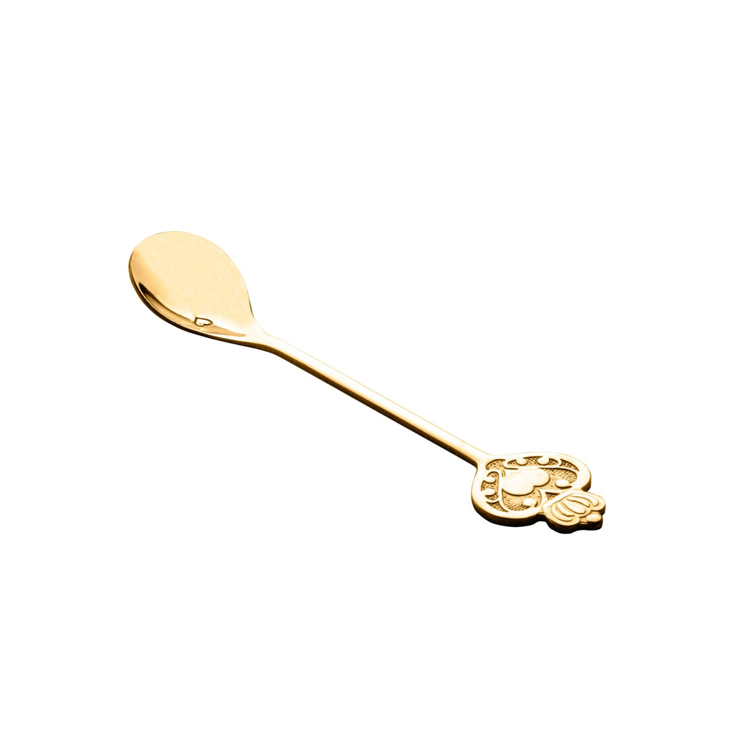 Set of 4 Stainless Steel Golden Key Cake Spoons