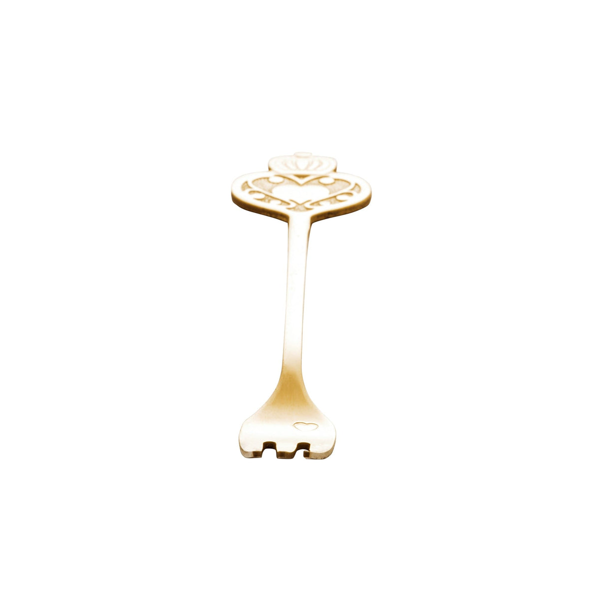 Set of 4 Stainless Steel Gold Key Cake Forks.