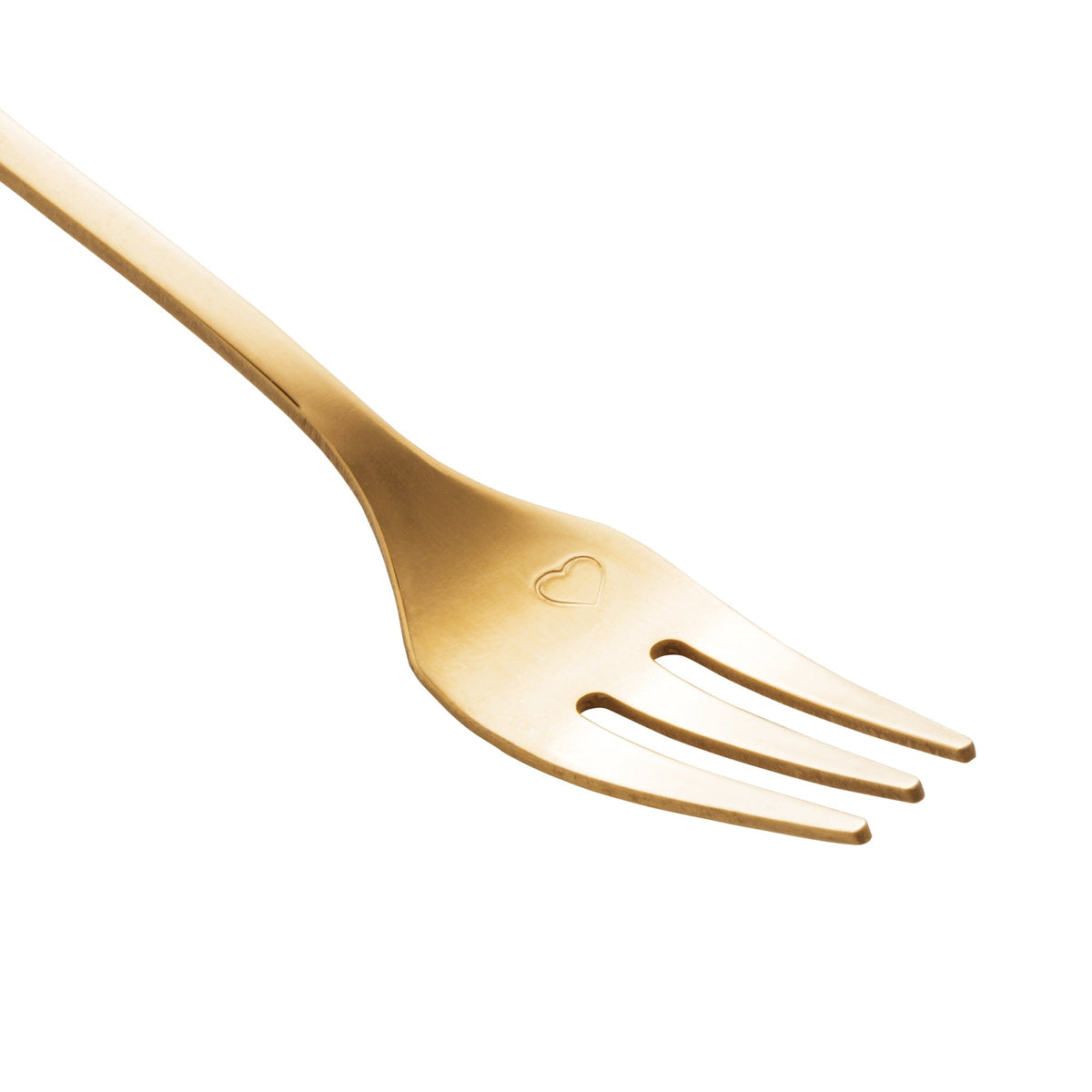 Set of 4 Stainless Steel Gold Key Cake Forks.