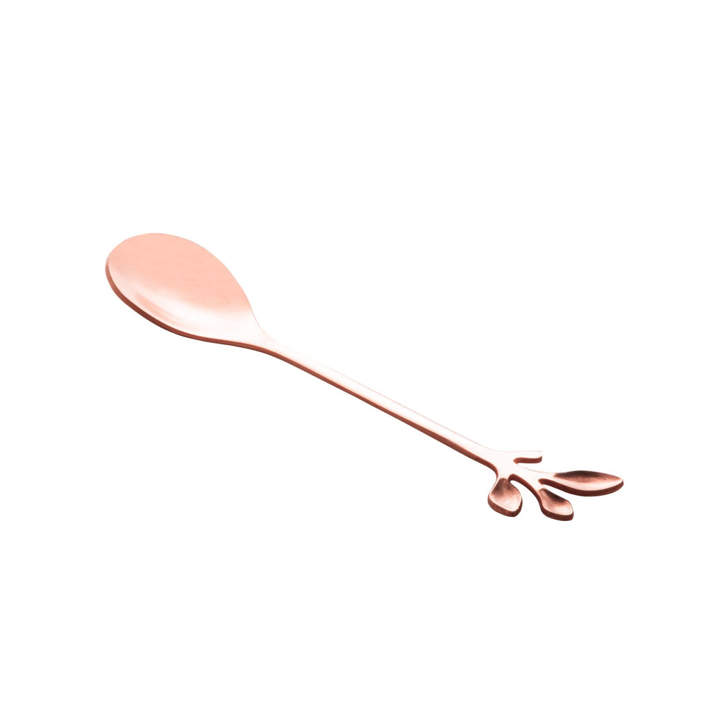 Set of 4 Stainless Steel Tea Spoons Rose Leaves.