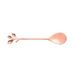 Set of 4 Stainless Steel Tea Spoons Rose Leaves.
