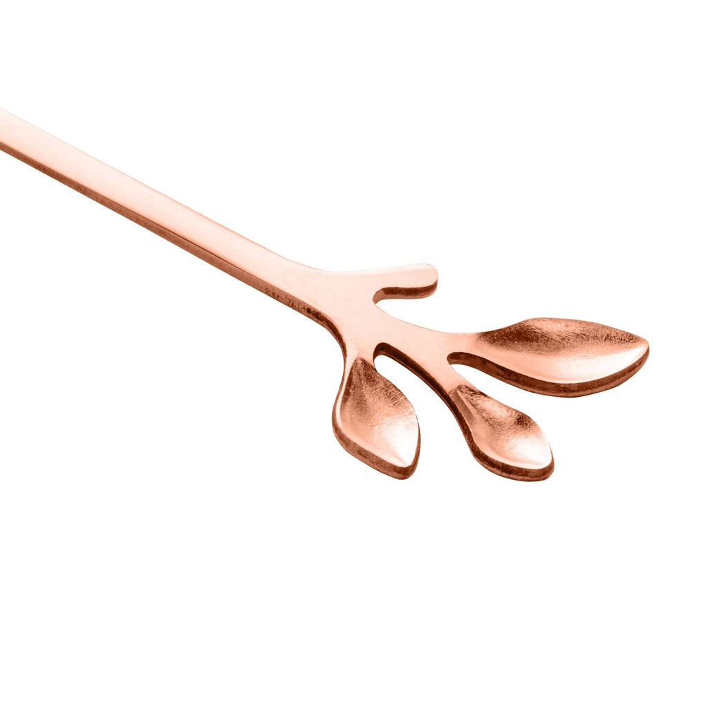 Set of 4 Stainless Steel Tea Spoons Rose Leaves.