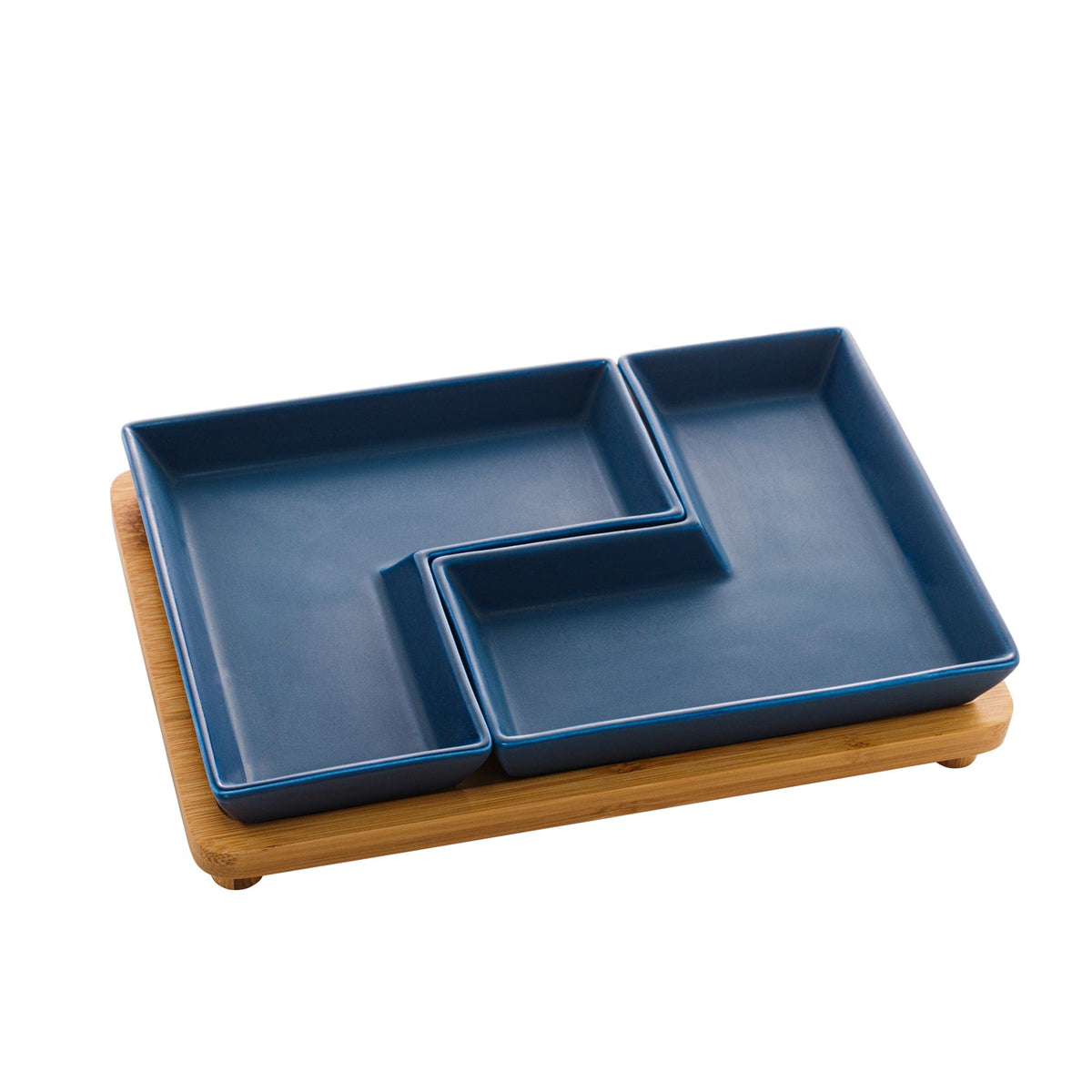 Porcelaine Blue 2 pieces Appetizer set  23x15x5cm.