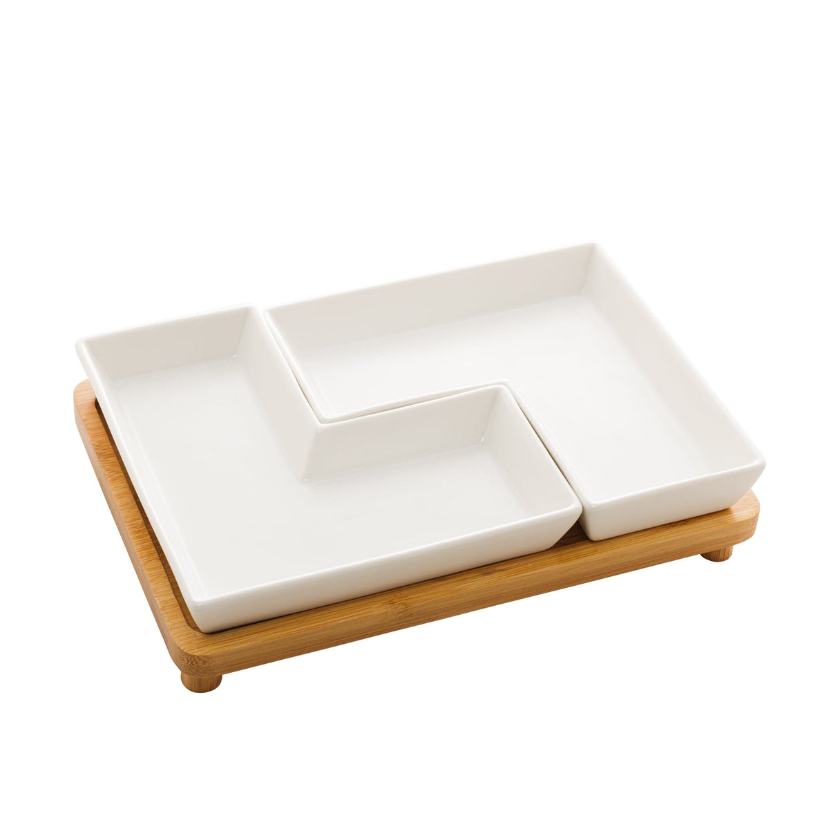 Porcelaine White 2 pieces Appetizer set 23x15x5cm.
