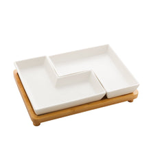 Load image into Gallery viewer, Porcelaine White 2 pieces Appetizer set 23x15x5cm
