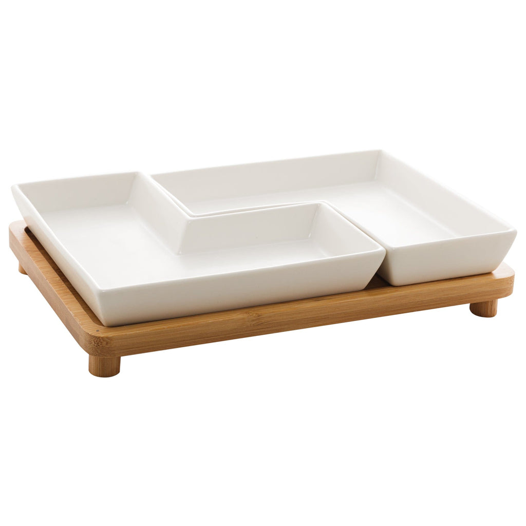 Porcelaine White 2 pieces Appetizer set 23x15x5cm.