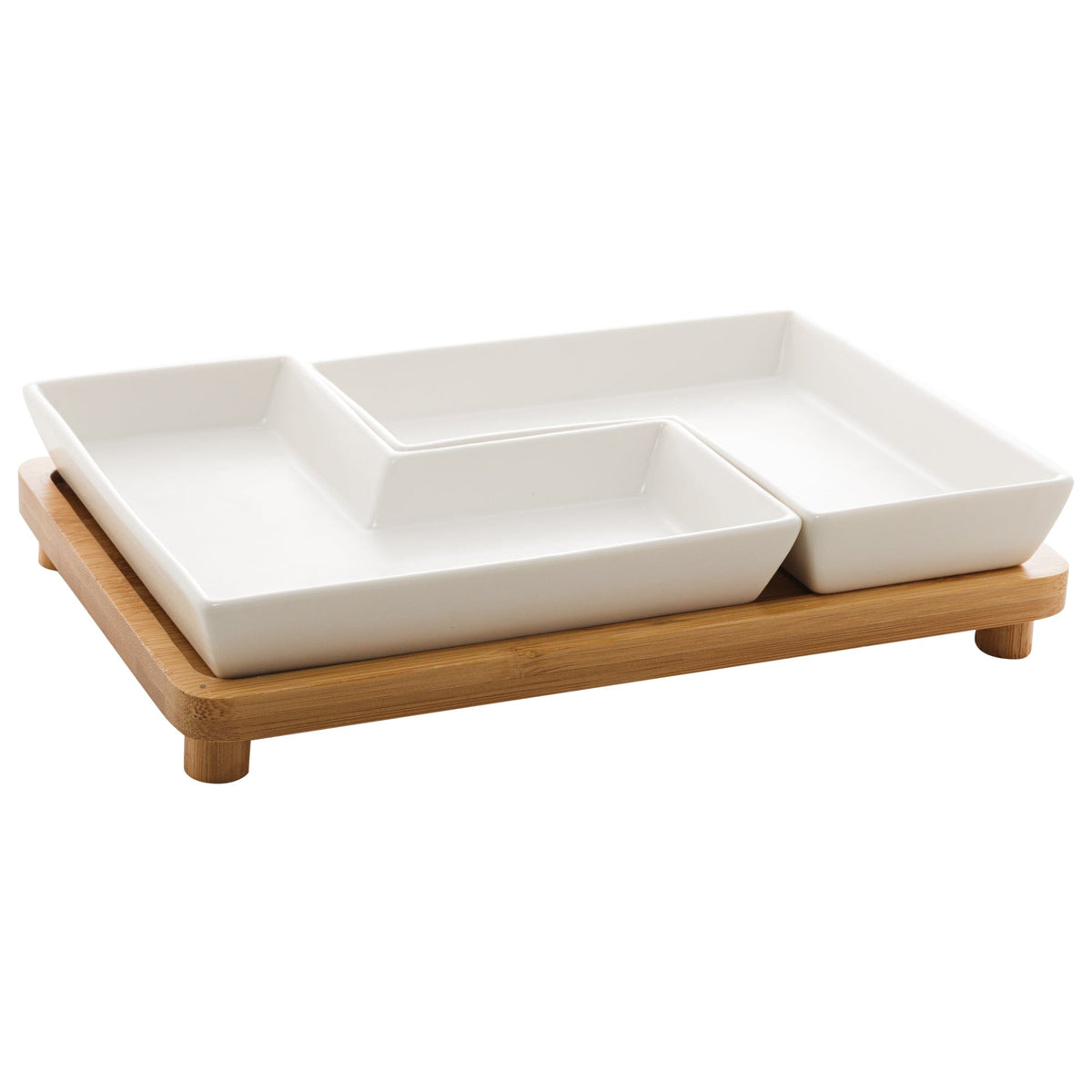 Porcelaine White 2 pieces Appetizer set 23x15x5cm.
