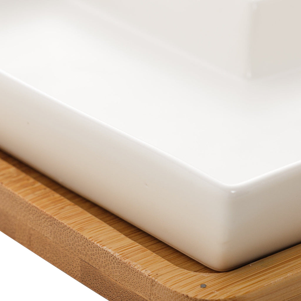 Porcelaine White 2 pieces Appetizer set 23x15x5cm.