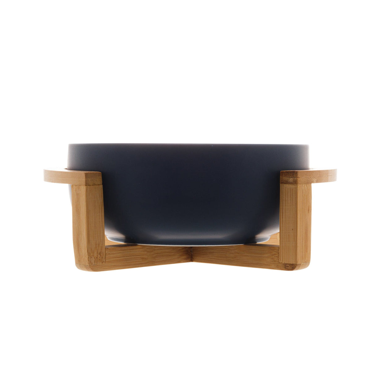 Porcelaine Blue Bowl with Wooden Support  26x22x11cm.