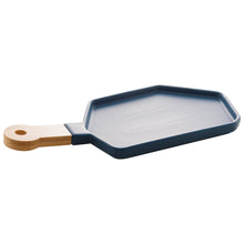 Load image into Gallery viewer, Porcelaine Blue Appetizer Board with a wooden handle 35x16x2cm

