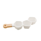 Porcelaine White Appetizer Small attached Bowls 36x15x5cm.