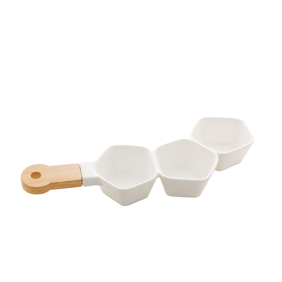 Porcelaine White Appetizer Small attached Bowls 36x15x5cm.
