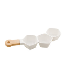 Lade das Bild in den Galerie-Viewer, Porcelaine White Appetizer Small attached Bowls 36x15x5cm
