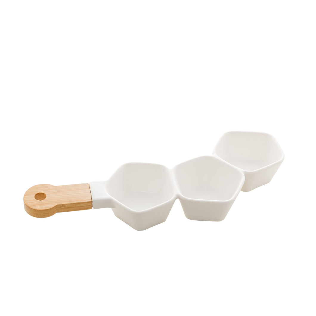 Porcelaine White Appetizer Small attached Bowls 36x15x5cm
