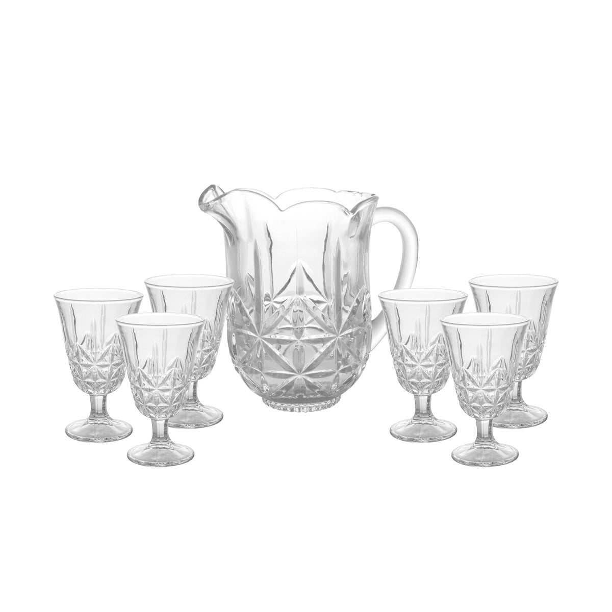 Set of 6 240ml Glasses and Pitcher 1.3ml.