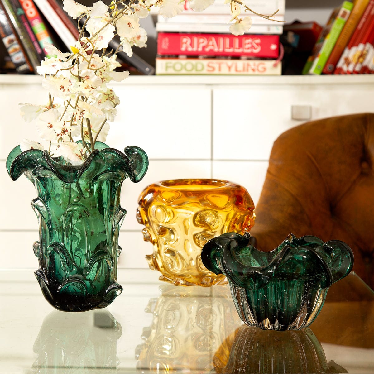 The Green Elegance Centrepiece -21x10cm.