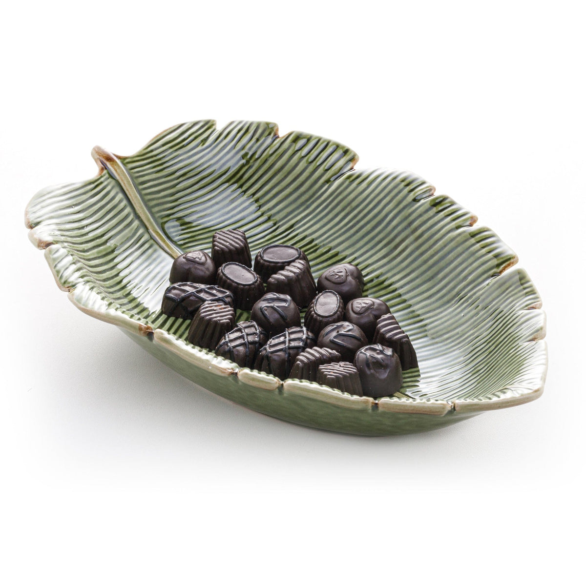Ceramic Banana Leaf Big Serving Plate.
