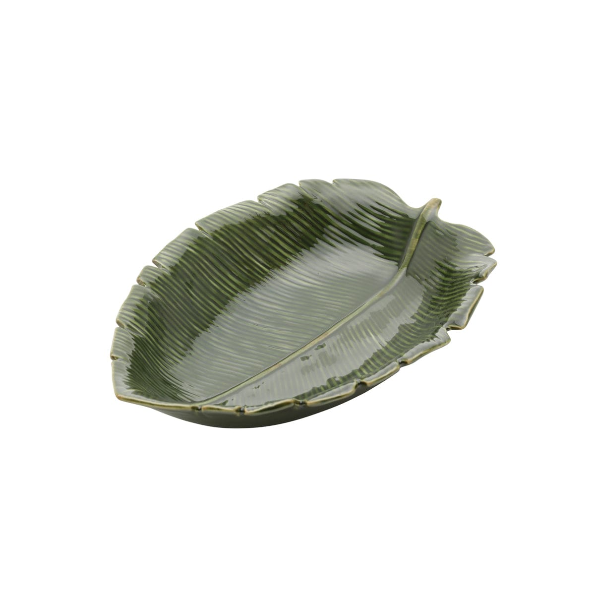 Ceramic Banana Leaf Big Serving Plate.