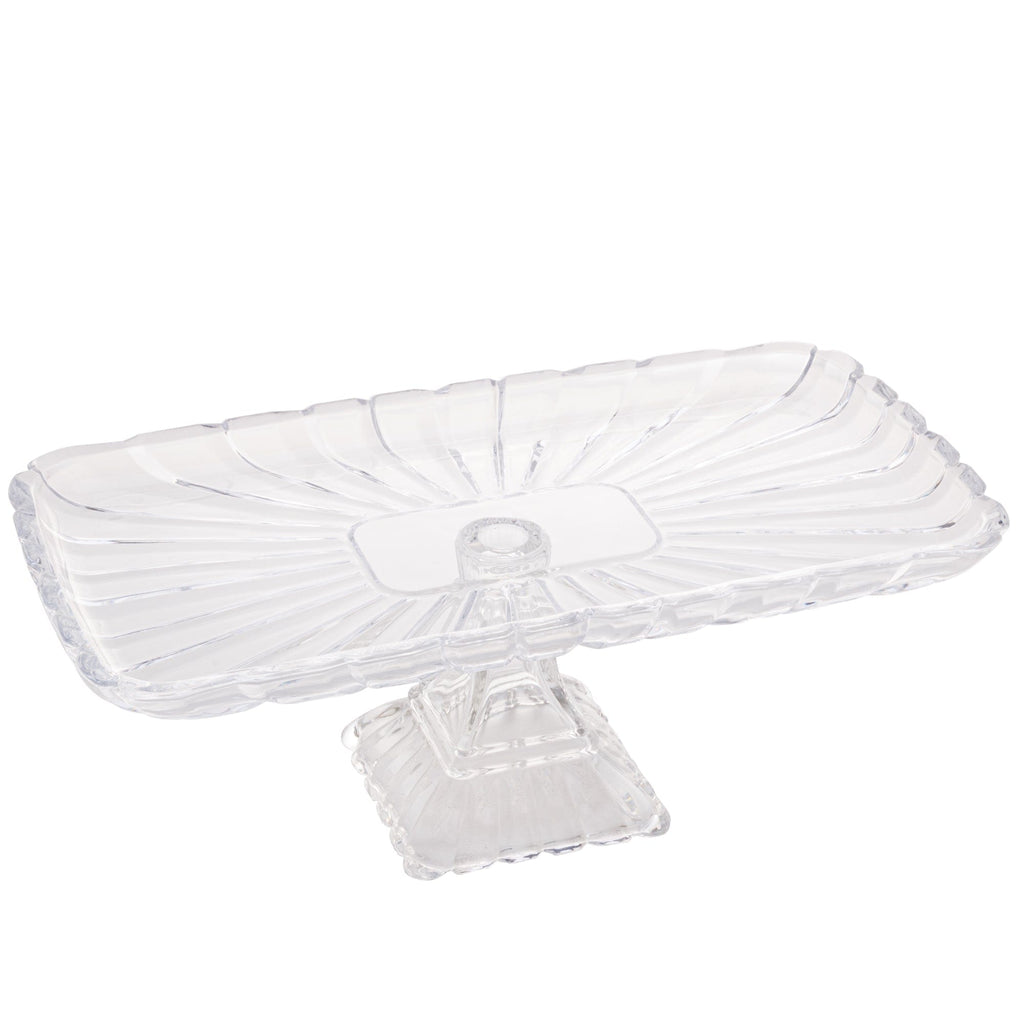 Large Elevated Crystal Platter 36.5x17x14cm.