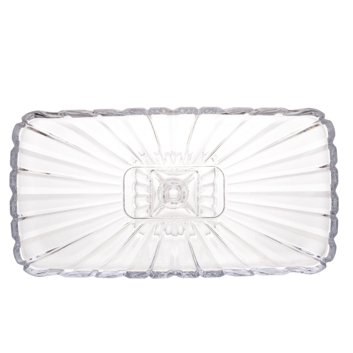 Large Elevated Crystal Platter 36.5x17x14cm.