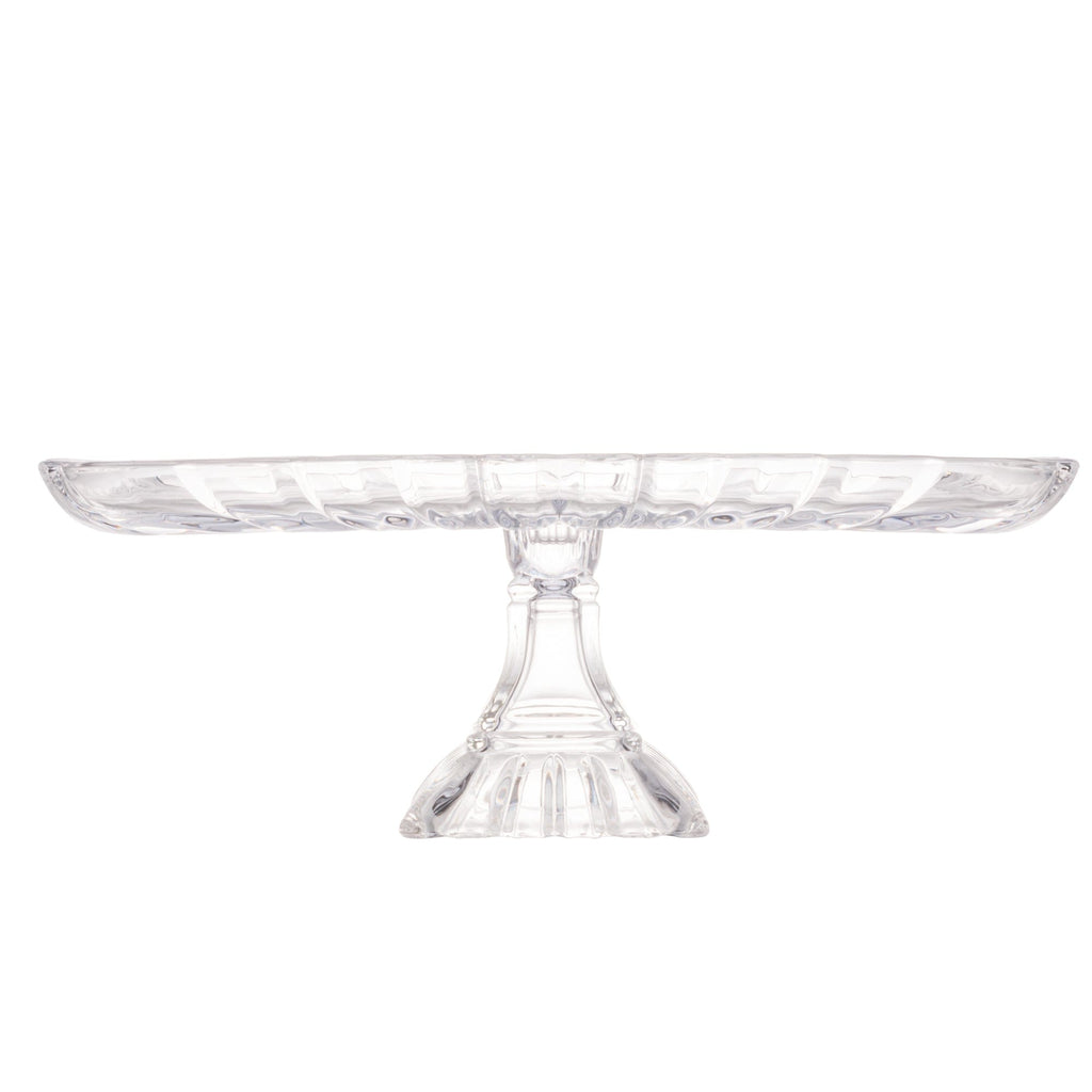 Large Elevated Crystal Platter 36.5x17x14cm.