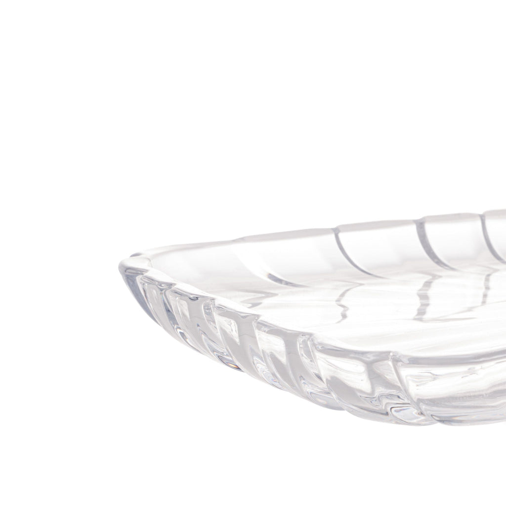 Large Elevated Crystal Platter 36.5x17x14cm.