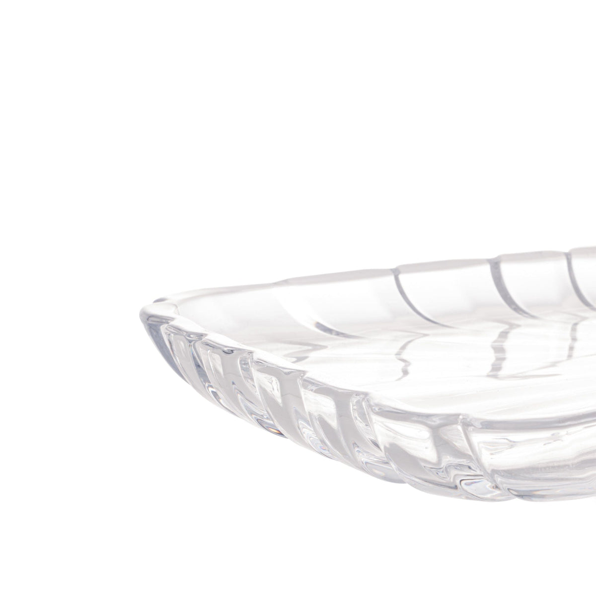 Large Elevated Crystal Platter 36.5x17x14cm.