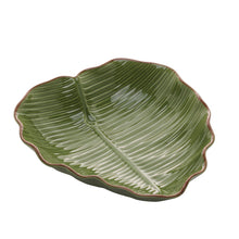 Charger l&#39;image dans la galerie, Ceramic Banana Leaf Serving Plate 23.5x22x6.5cm
