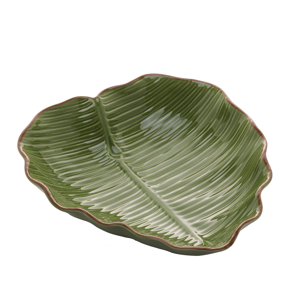 Ceramic Banana Leaf Serving Plate 23.5x22x6.5cm