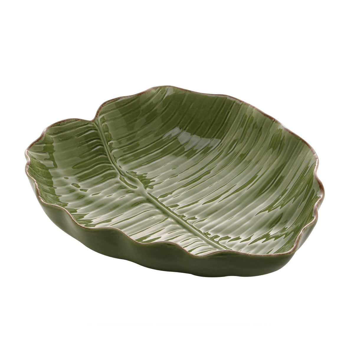 Ceramic Banana Leaf Serving Plate.