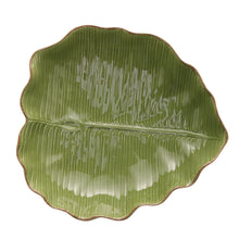 Charger l&#39;image dans la galerie, Ceramic Banana Leaf Serving Plate
