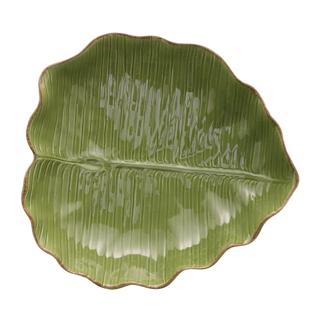 Ceramic Banana Leaf Serving Plate