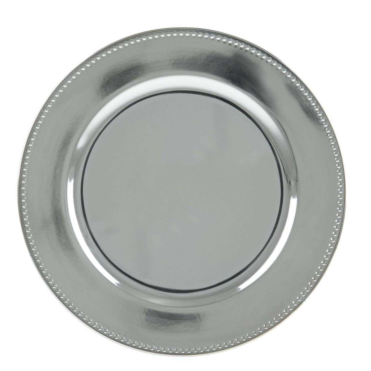 Set of 4 Silver Plastic Sous-plat 33cm.
