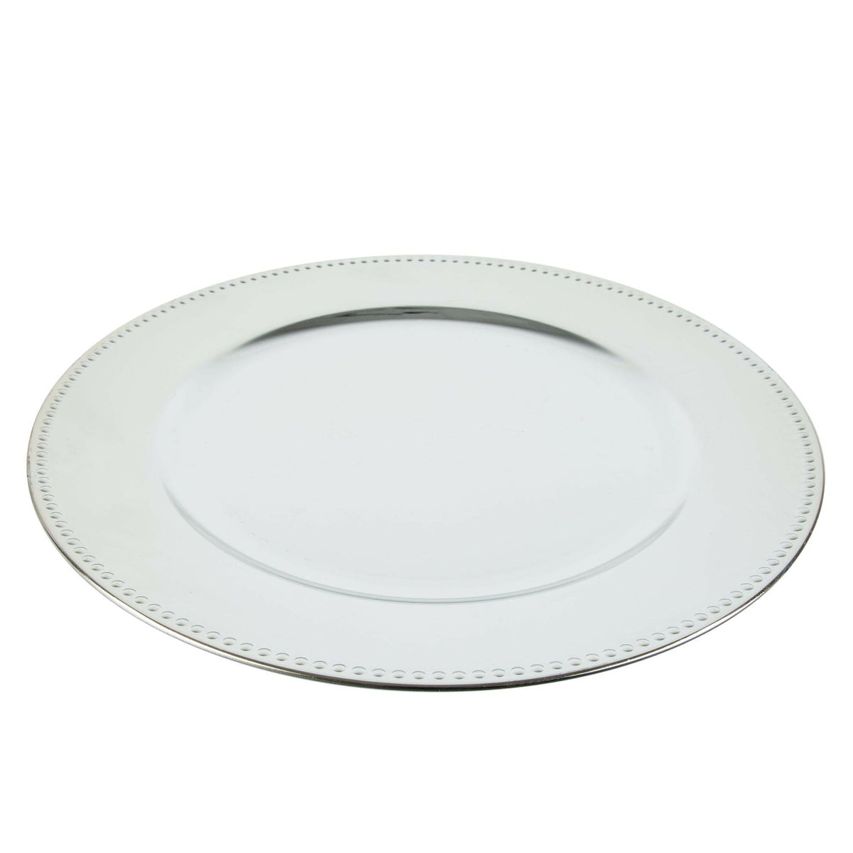Set of 4 Silver Plastic Sous-plat 33cm.