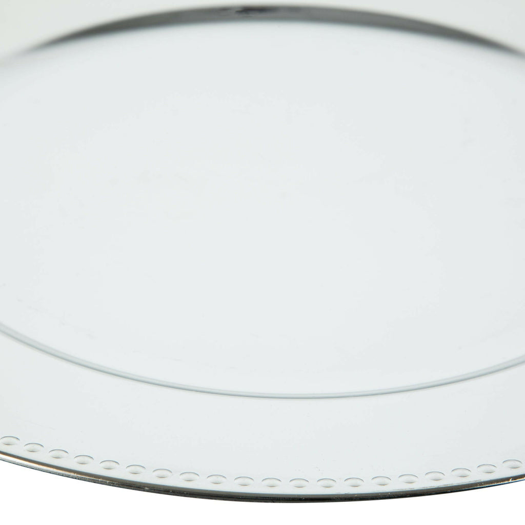 Set of 4 Silver Plastic Sous-plat 33cm.
