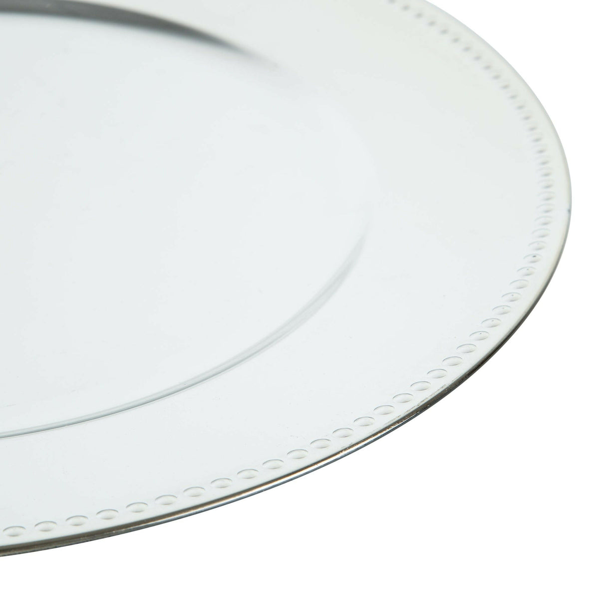 Set of 4 Silver Plastic Sous-plat 33cm.