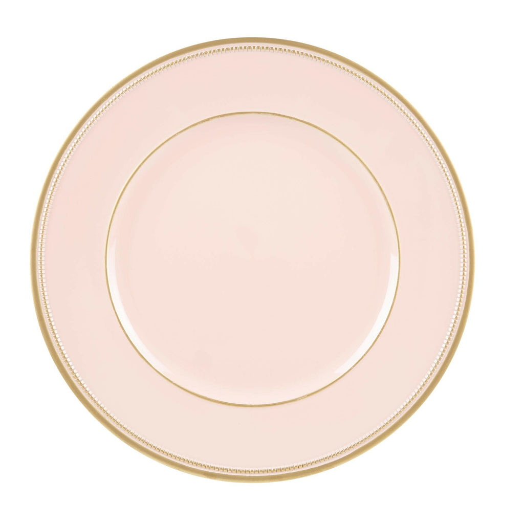 Set of 4 pink Plastic under plate 33cm.