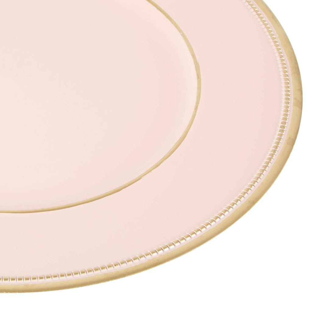 Set of 4 pink Plastic under plate 33cm.