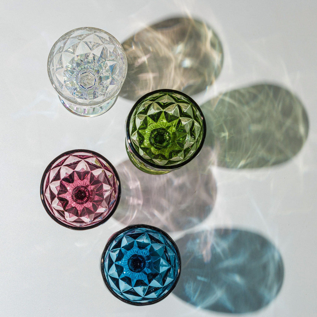 Blue diamond Set of 6 Glasses.