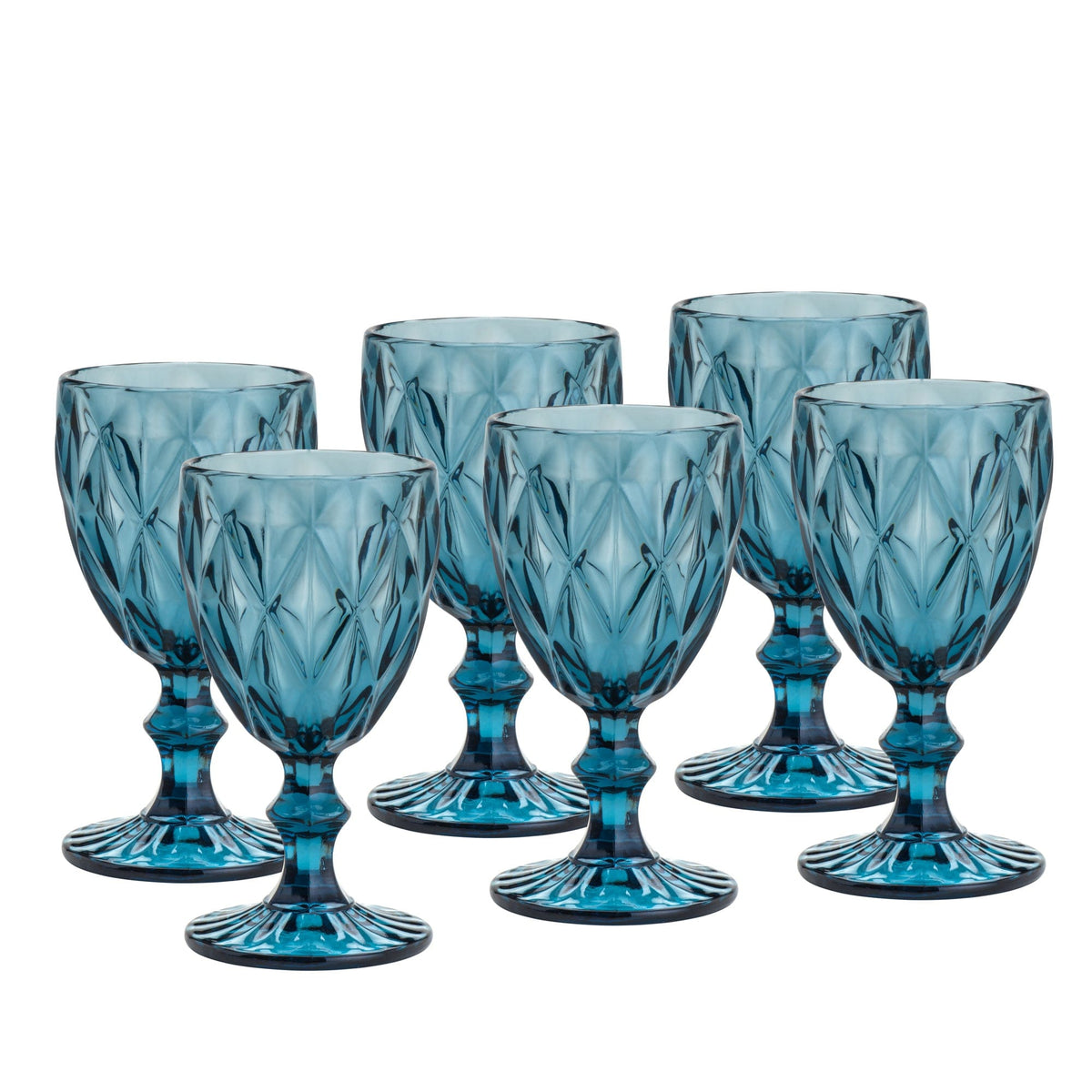 Blue diamond Set of 6 Glasses.