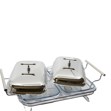 Load image into Gallery viewer, Double serving chafing dish 2x1.5L
