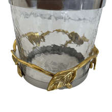 Load image into Gallery viewer, Glass Canister with Leaf Design and Marble Lid
