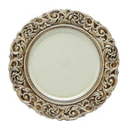 Set of 4 Plastic Sous-plat Cream/Brown 36cm.