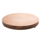 Round wooden board with a dark brown rim 